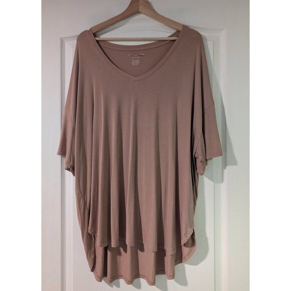 American Eagle | Soft & Sexy Oversized V-Neck Tee in Tan - Picture 1 of 7